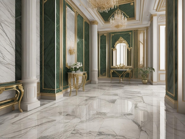 Marble Tiles with green Texture