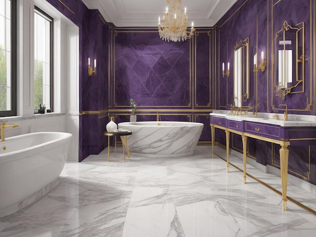 Marble Tiles with purple Texture