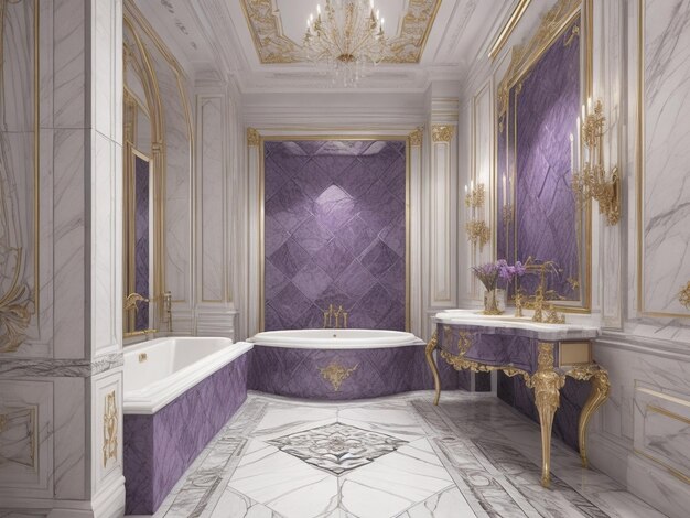 Marble tiles with purple texture