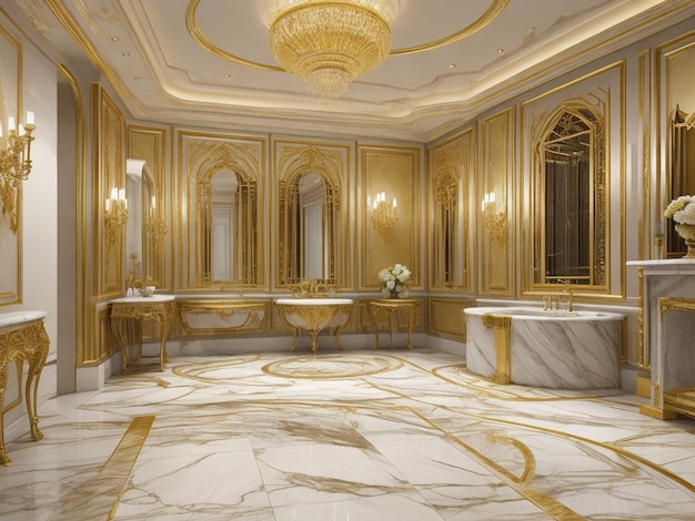 Marble Tiles with yellow Texture