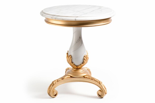 Photo a marble topped table with a gold base