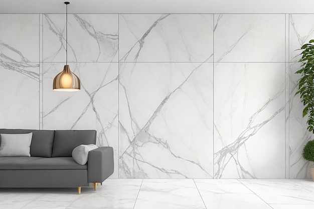 Marble on wall in living room for mock up