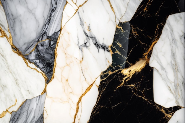 A marble wall with gold and black marble texture