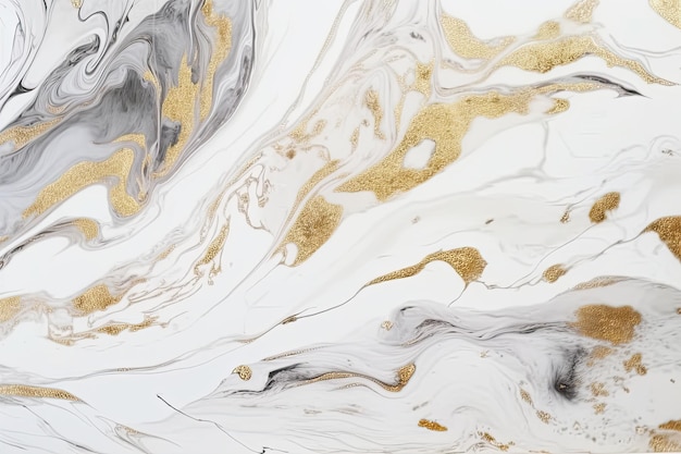 A marble wall with gold foils.