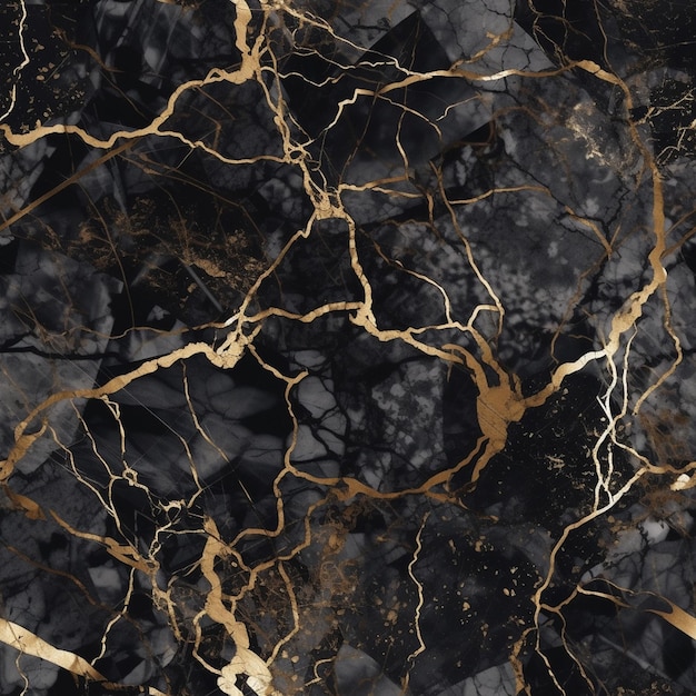 Marble wallpaper that is black and gold.