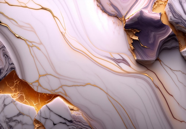 A marble wallpaper with purple and gold colors.