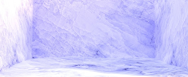 Photo marble white blue room with waves background