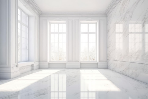 Marble white room Floor studio Generate Ai