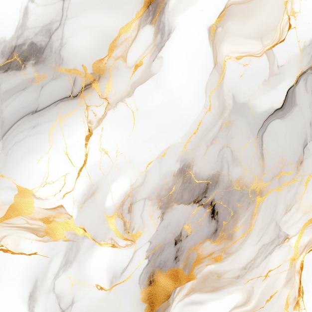 Photo marble with gold and white paint on it generative ai