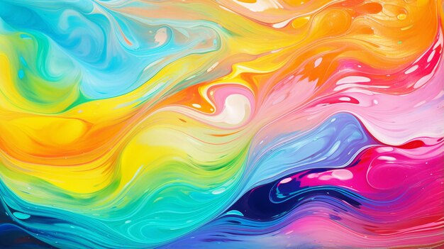 Marbled acrylic painted waves and colorful texture background