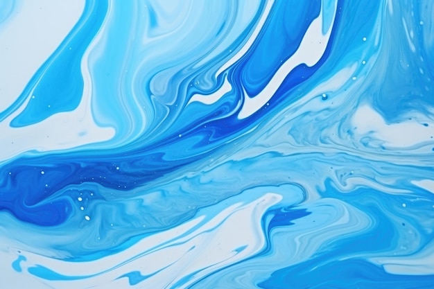 マーブルの青い抽象的な背景 液体大理石のパターン