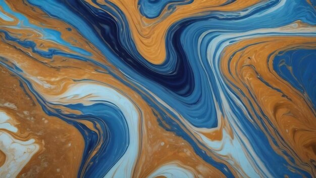 Marbled blue abstract background liquid marble pattern