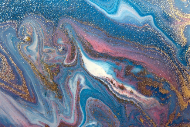 Marbled blue, pink and white abstract wave