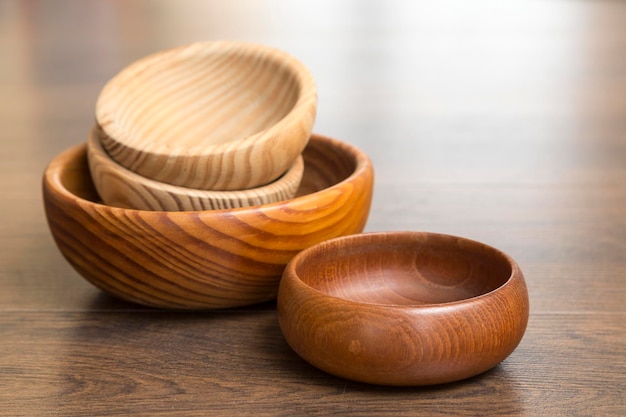 Marbled wooden bowls