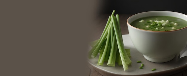 Photo march 1 st davids day traditional dish leek soup banner place for text