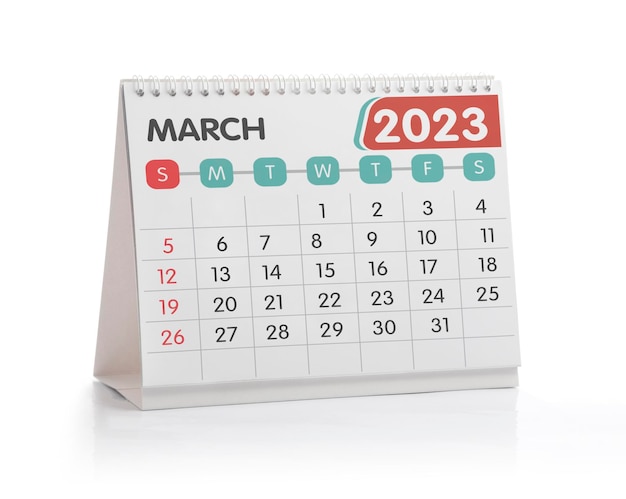 Calendario da tavolo marzo 2023