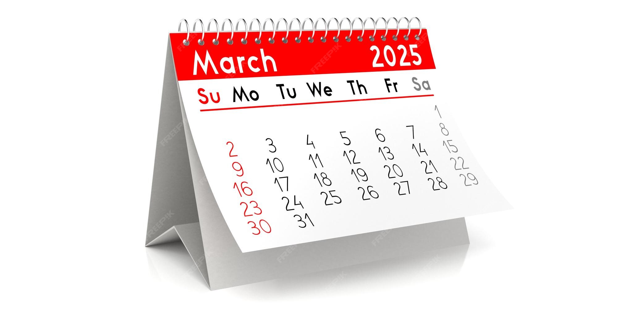 Premium Photo March 2025 table calendar 3d illustration
