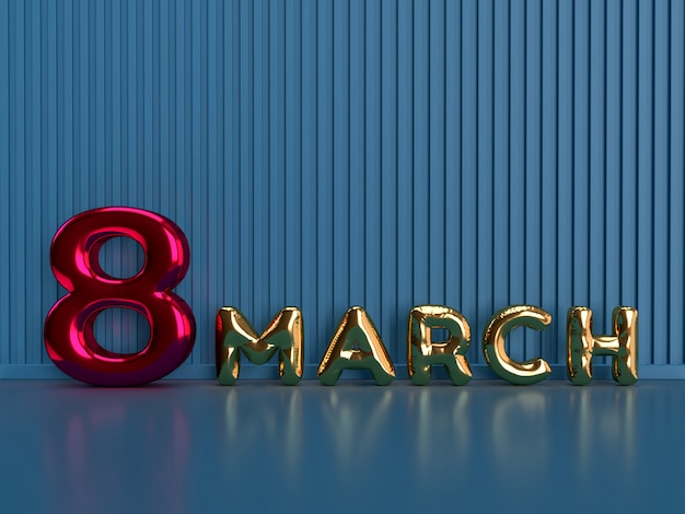 March 8. International Women Day. 3D rendering