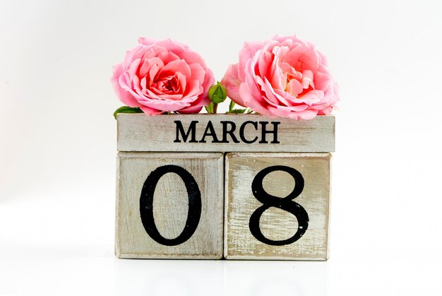 March 8th Calendar, copcept photo, International Women's Day