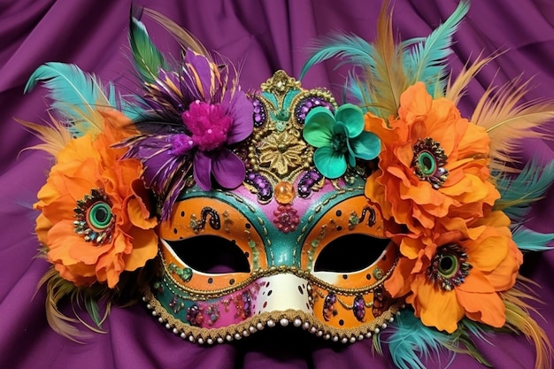 Mardi gras carnaval gezichtsmasker realistisch