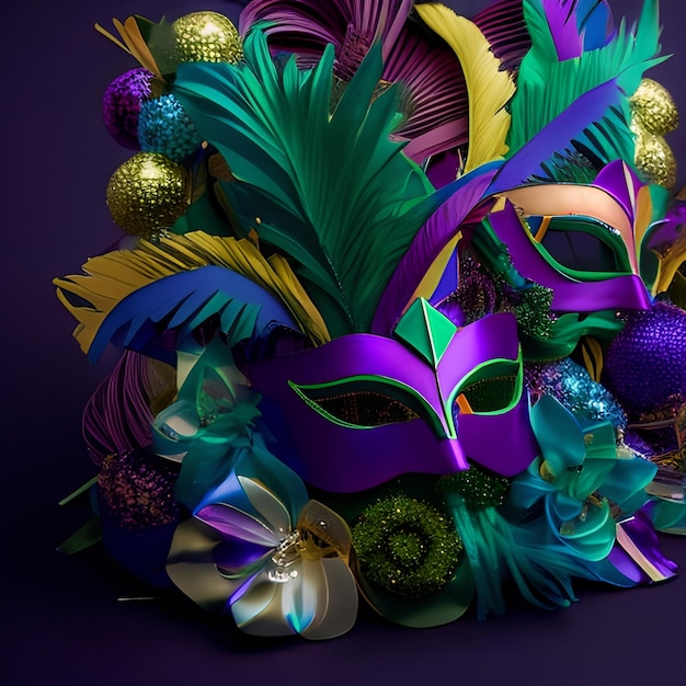 Карнавальная маска Mardi Gras