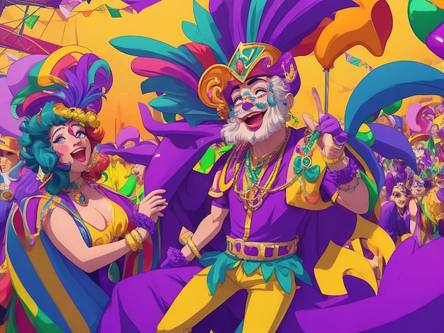 Mardi Gras Festival Illustration art