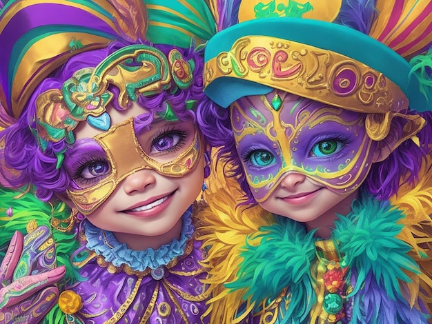 Mardi Gras Festival Illustration art