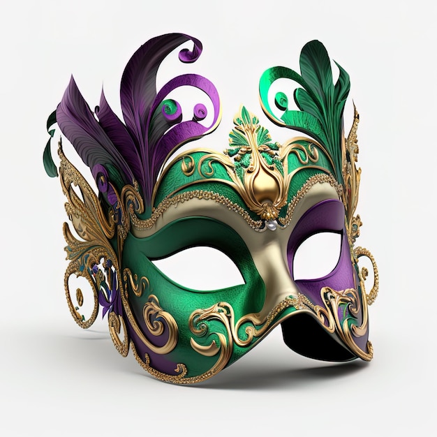 Mardi gras festive carnival mask on a white background