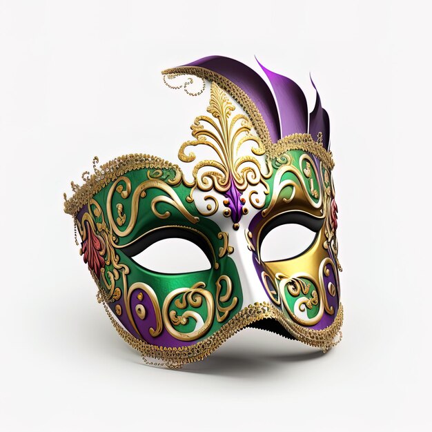 Mardi gras festive carnival mask on a white background