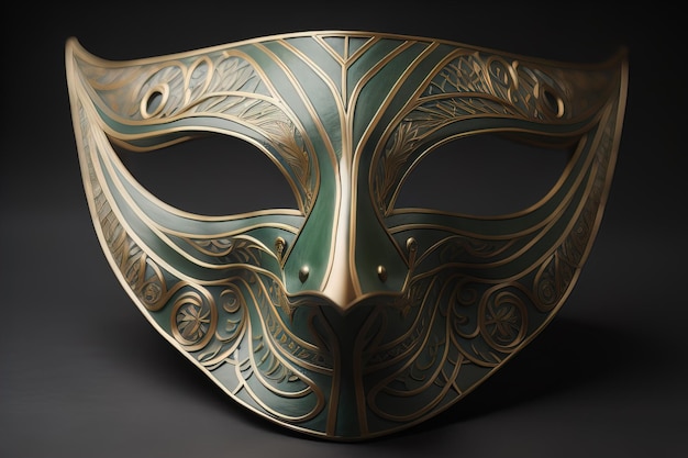 Mardi Gras mask isolated on solid color background ai generative