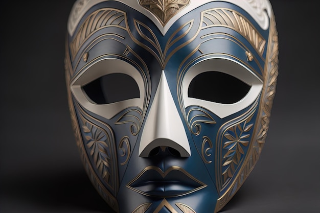 Mardi Gras mask isolated on solid color background ai generative