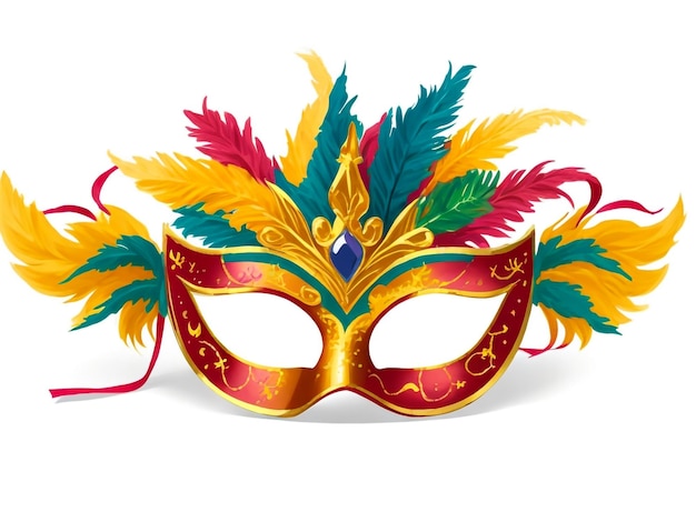 Mardi Gras mask isolated on white illustration