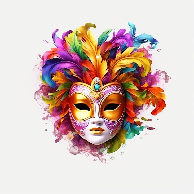 Mardi gras mask PNG white background