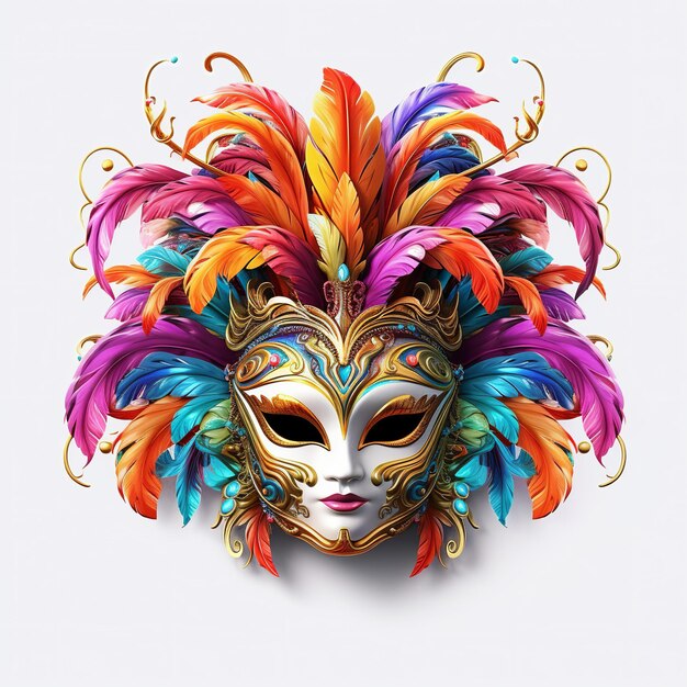 Mardi gras mask PNG white background