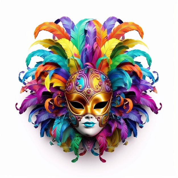 Premium AI Image | Mardi gras mask PNG white background