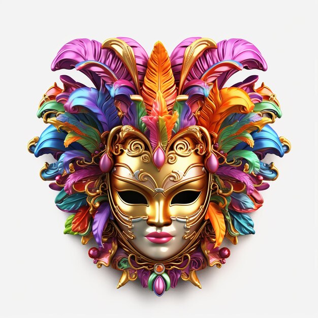 Mardi gras mask PNG white background