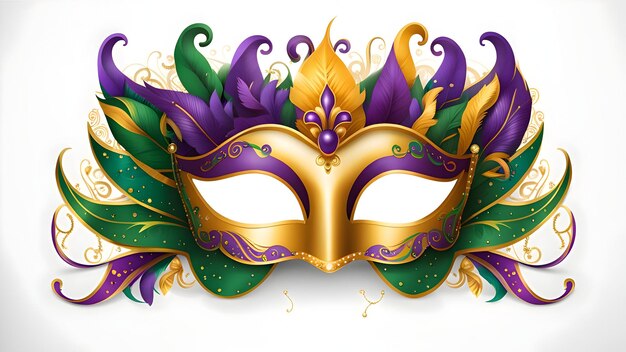 Maschera di mardi gras su sfondo bianco