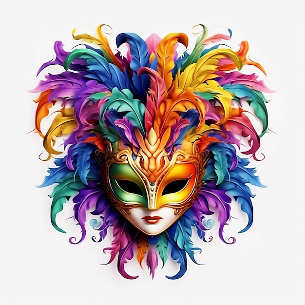 Mardi Gras masker PNG witte achtergrond