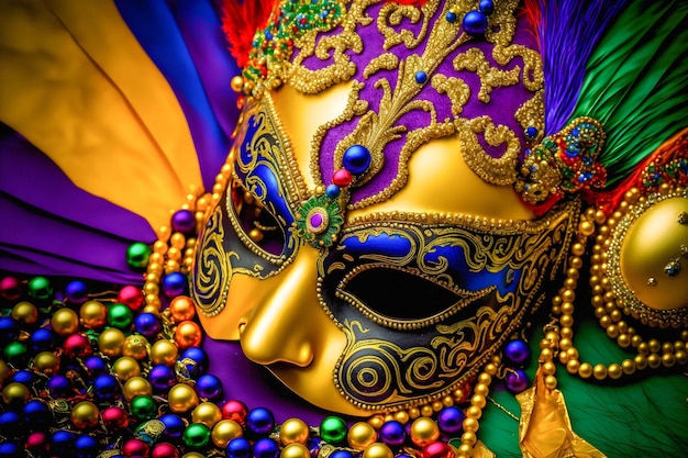 Mardi gras ornate glamour mask