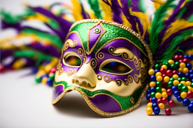 Mardi gras sierlijk glamourmasker