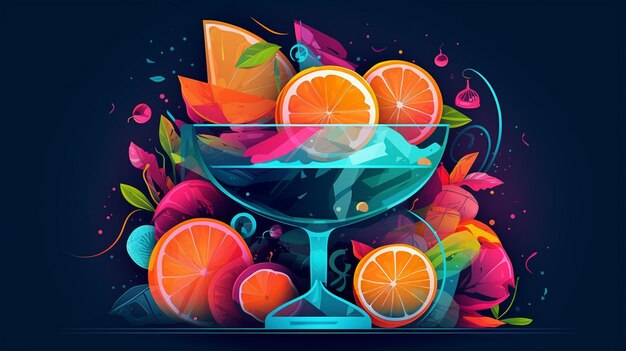 Photo margarita vector art poster