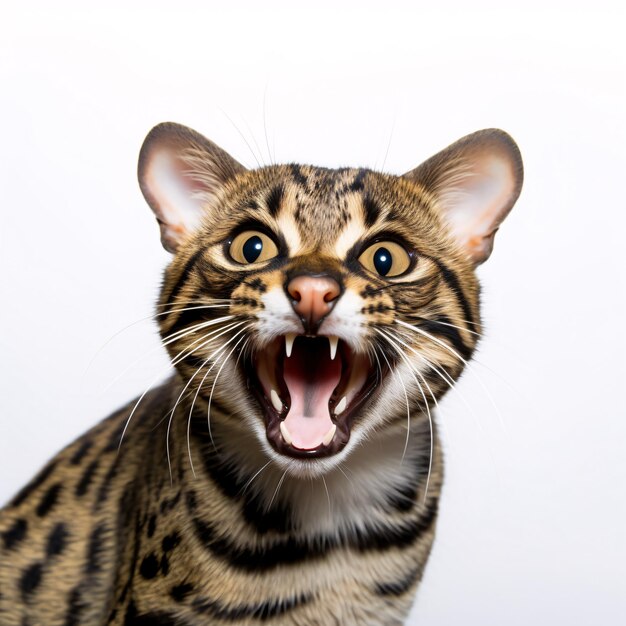 Photo margay portraite of happy surprised funny animal head peeking pixar style 3d render illustration