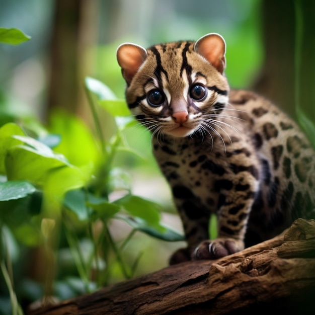 margay schattig bos zoet portret behang