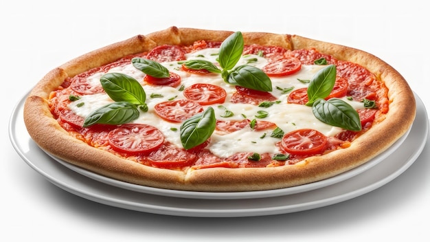 margherit pizza geïsoleerd op witte achtergrond