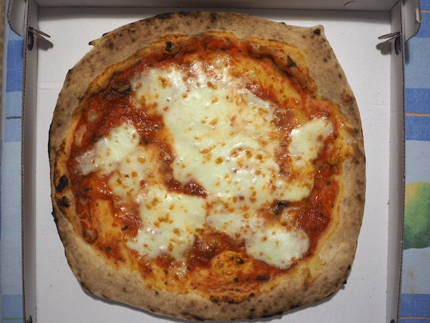 Margherita pizza baked food