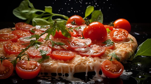 margherita pizza HD 8K wallpaper Stock Fotografie Afbeelding