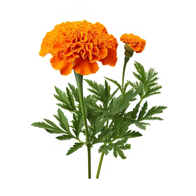 Marigold bloem geïsoleerd op witte achtergrond