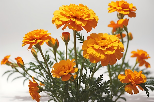 Marigold flower on white