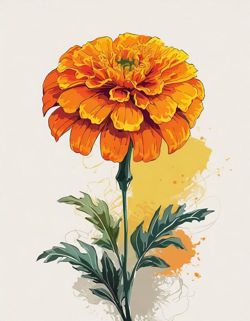 Marigold flowers illustration