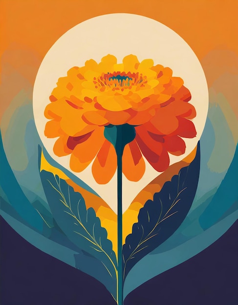 Foto illustrazione di fiori di marigold